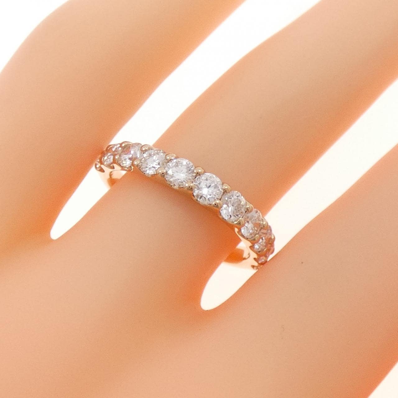 K18PG ハーフエタニティ ダイヤモンド リング 1.00CT