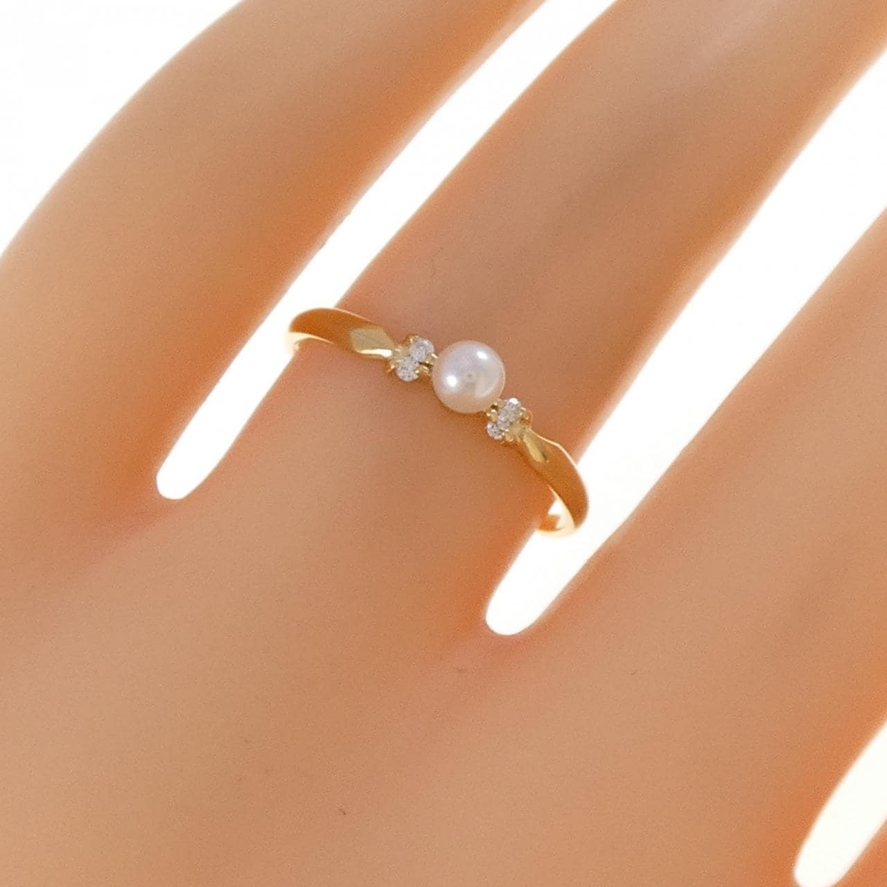 K18YG アコヤパール リング 3.3mm