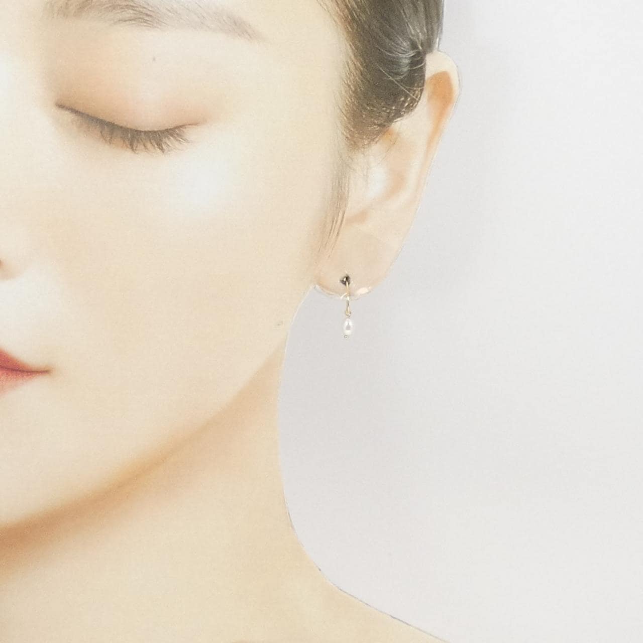 K18YG 淡水パール ピアス