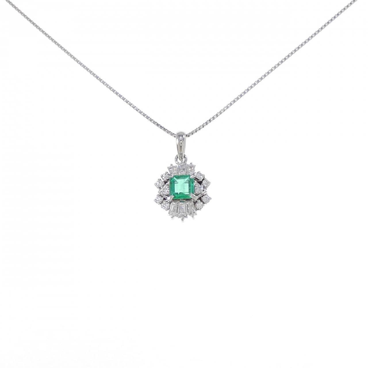 PT900/PT850 エメラルド ネックレス 0.58CT
