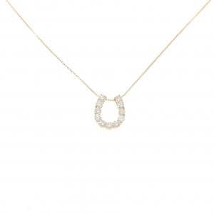K18YG ホースシュー ダイヤモンド ネックレス 0.50CT