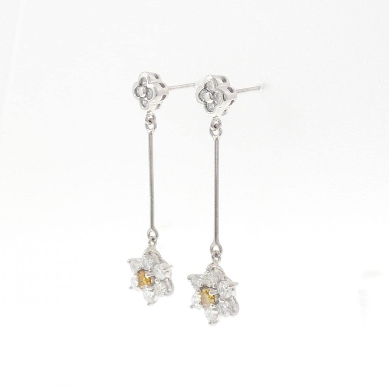 PT900 フラワー ダイヤモンド ピアス 1.20CT