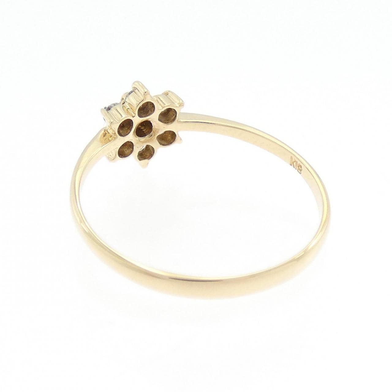 K18YG フラワー ダイヤモンド リング 0.16CT