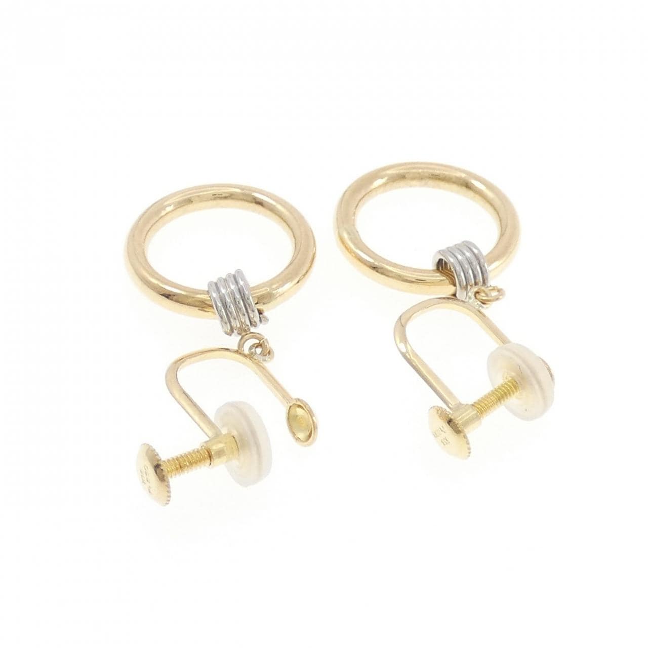 K18YG/PT850 イヤリング