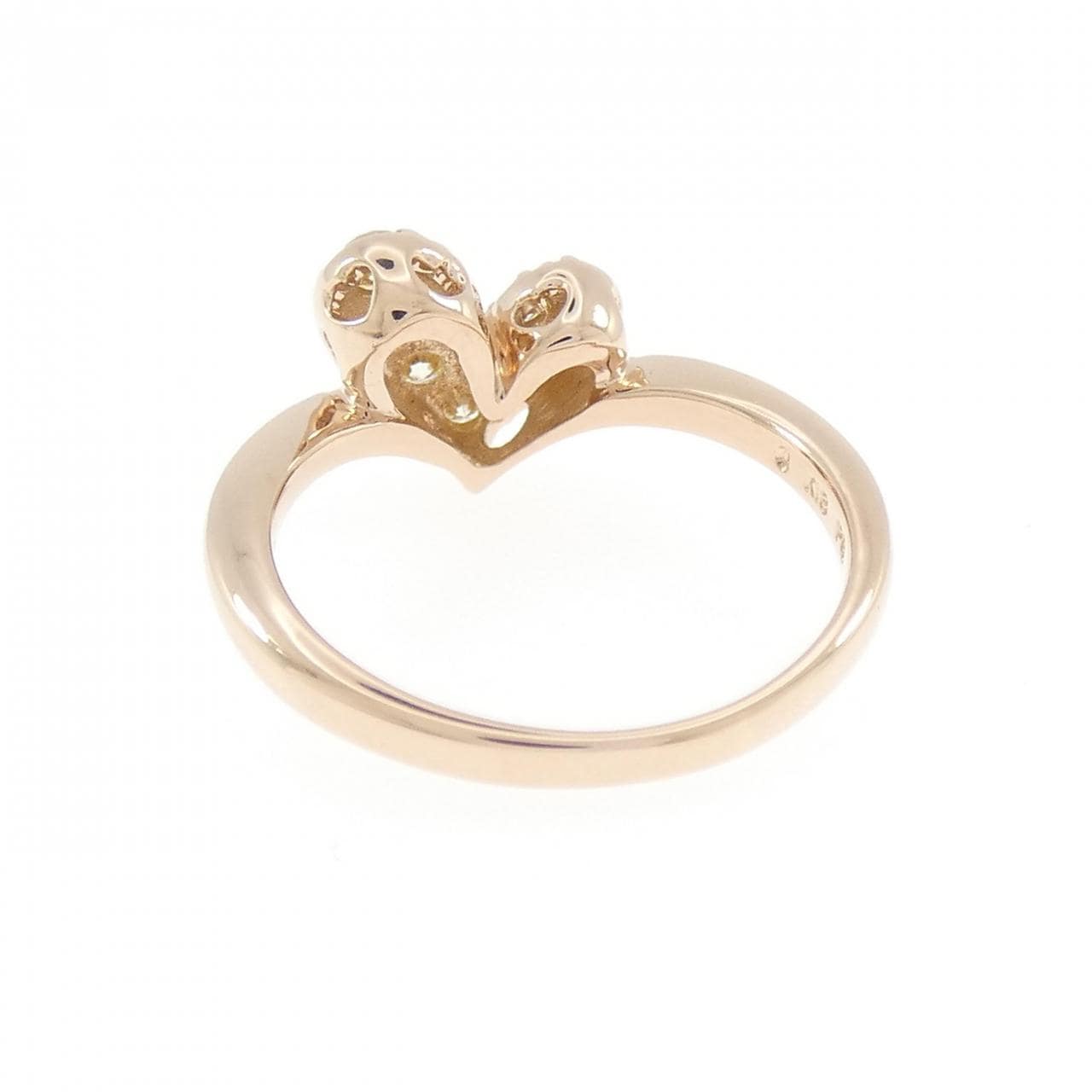 K18PG ハート ダイヤモンド リング 0.27CT
