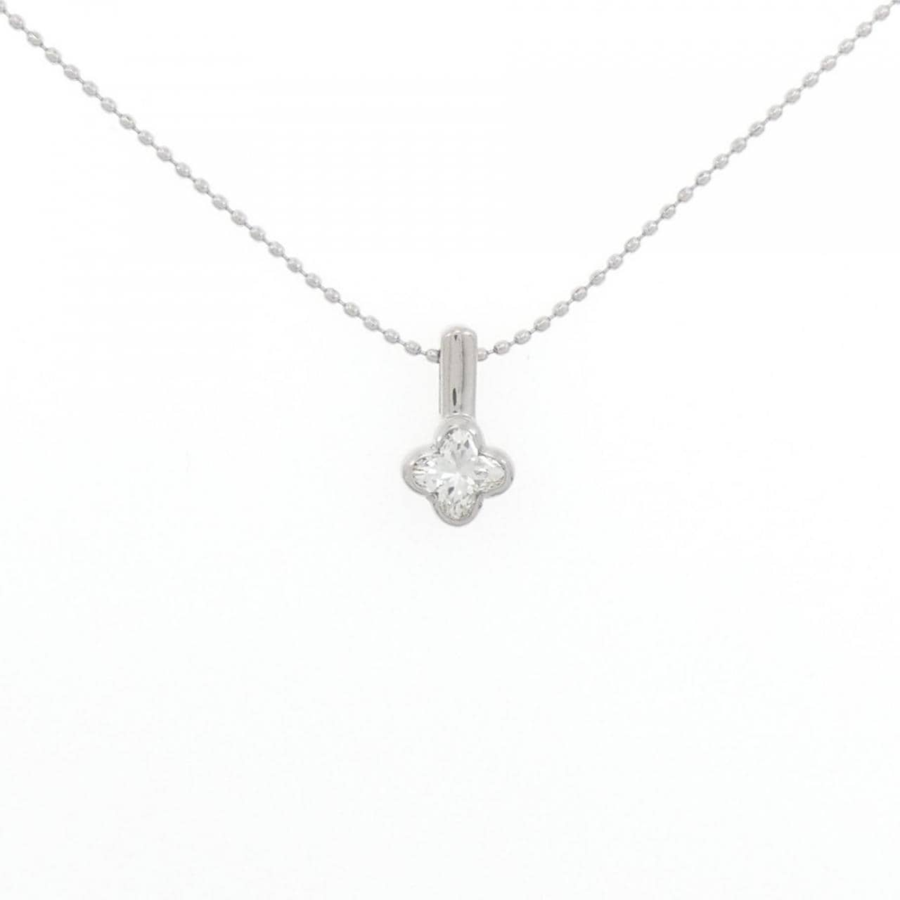 K18WG Flower Diamond Necklace 0.390CT