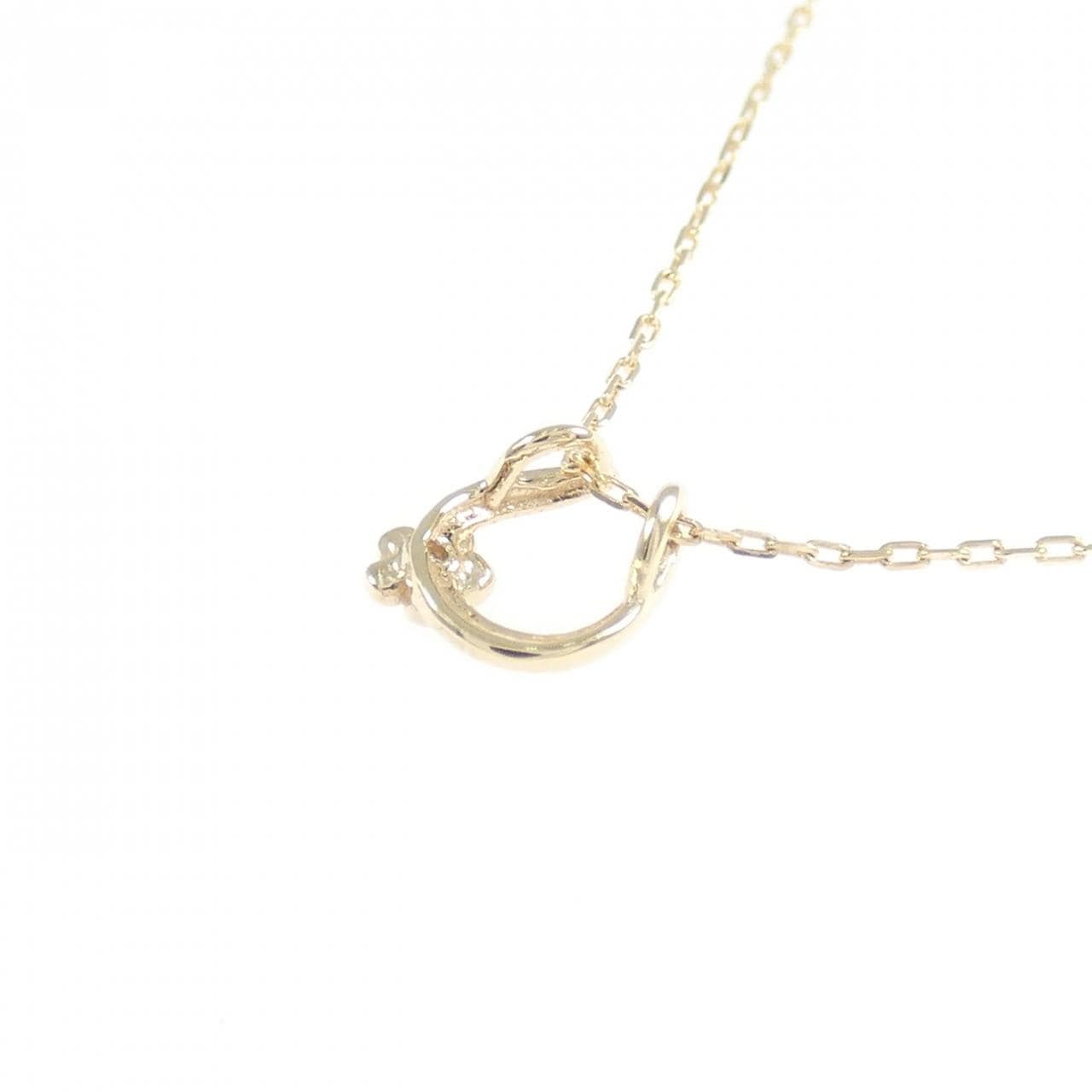 K10YG 花朵鑽石項鍊 0.01CT