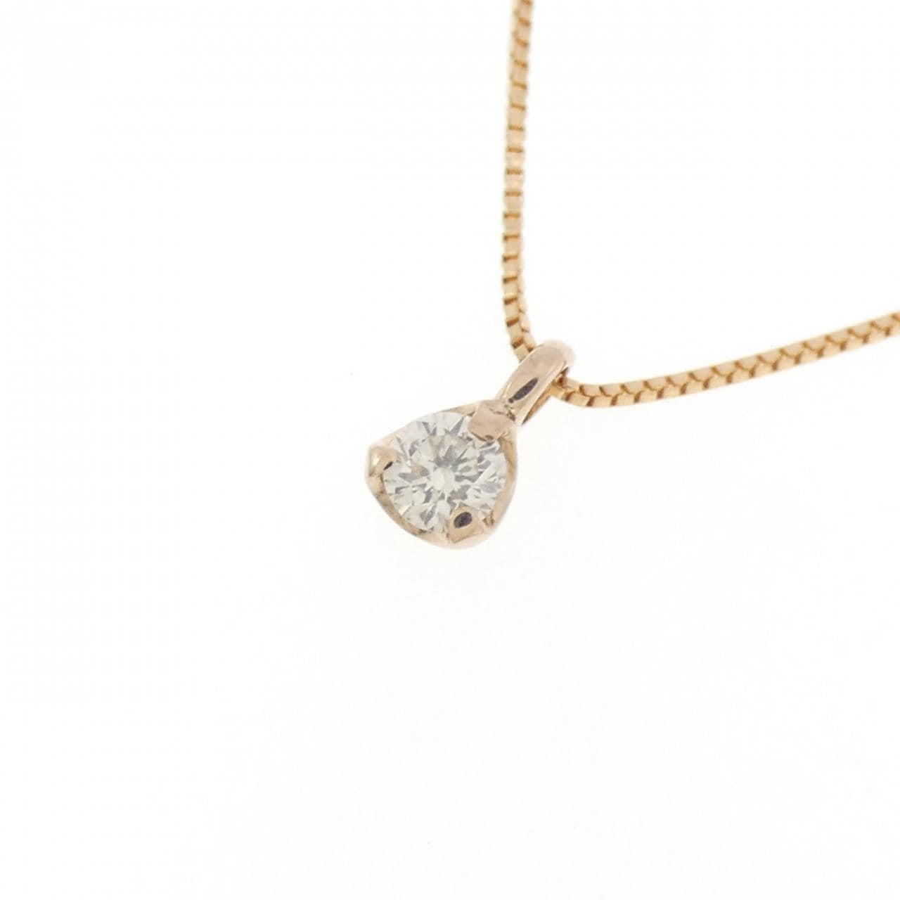 K18PG ソリティア ダイヤモンド ネックレス 0.10CT