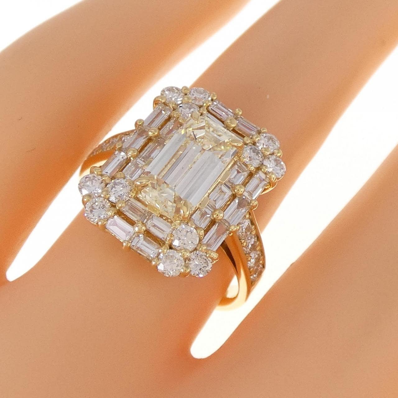 [Remake] K18YG Diamond ring 1.568CT LY VS2 emerald cut