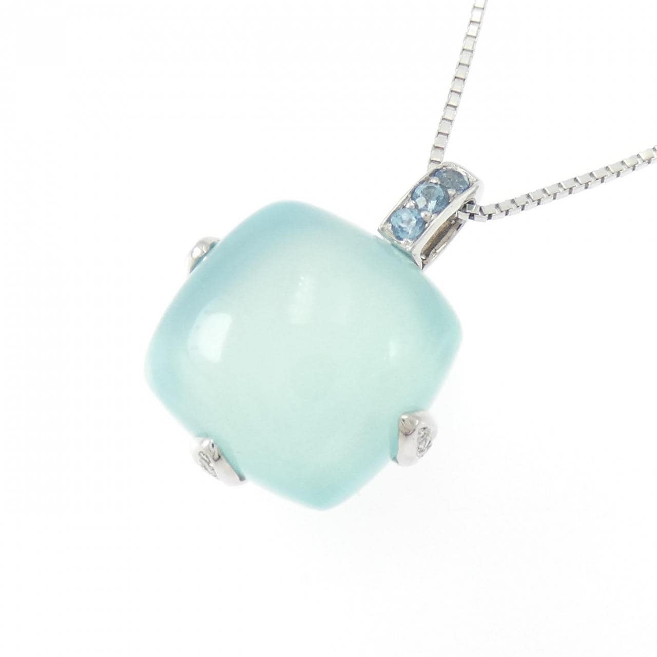 K18WG カルセドニー ネックレス 8.28CT