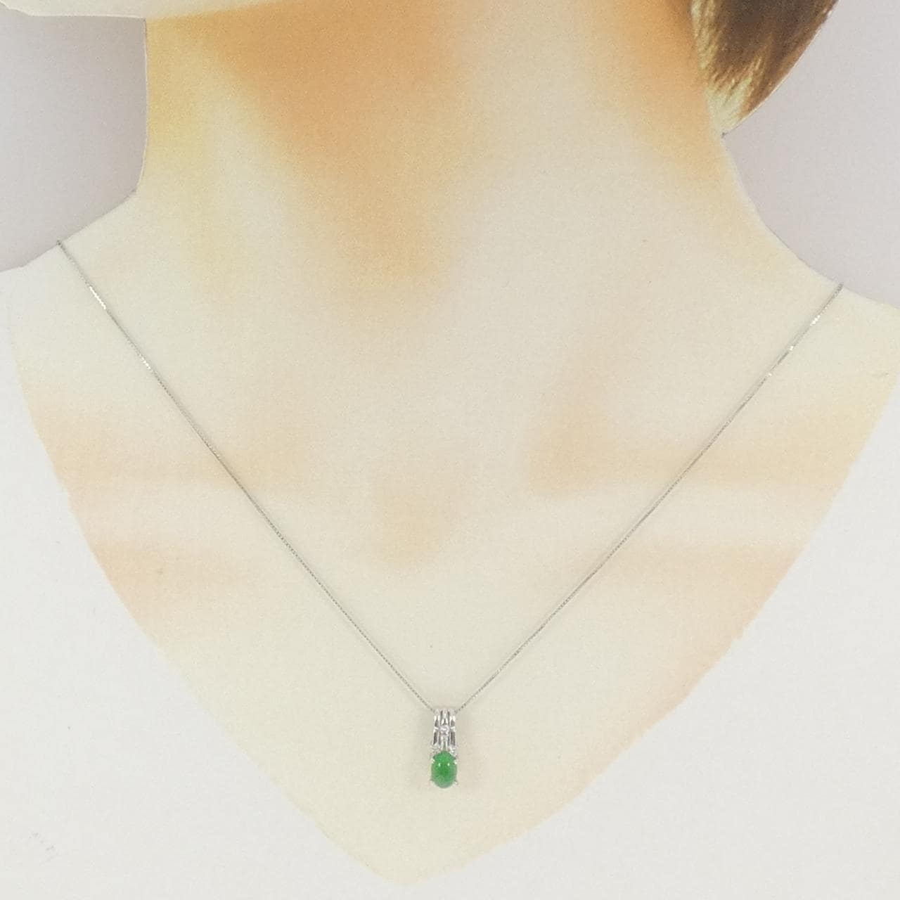 PT900/PT850 ヒスイ ネックレス 0.90CT