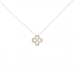 K10YG フラワー ダイヤモンド ネックレス 0.10CT