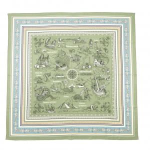 エルメス HERMES TATOUAGES MARINS BANDANA H243374S カレジェアン140 ショール