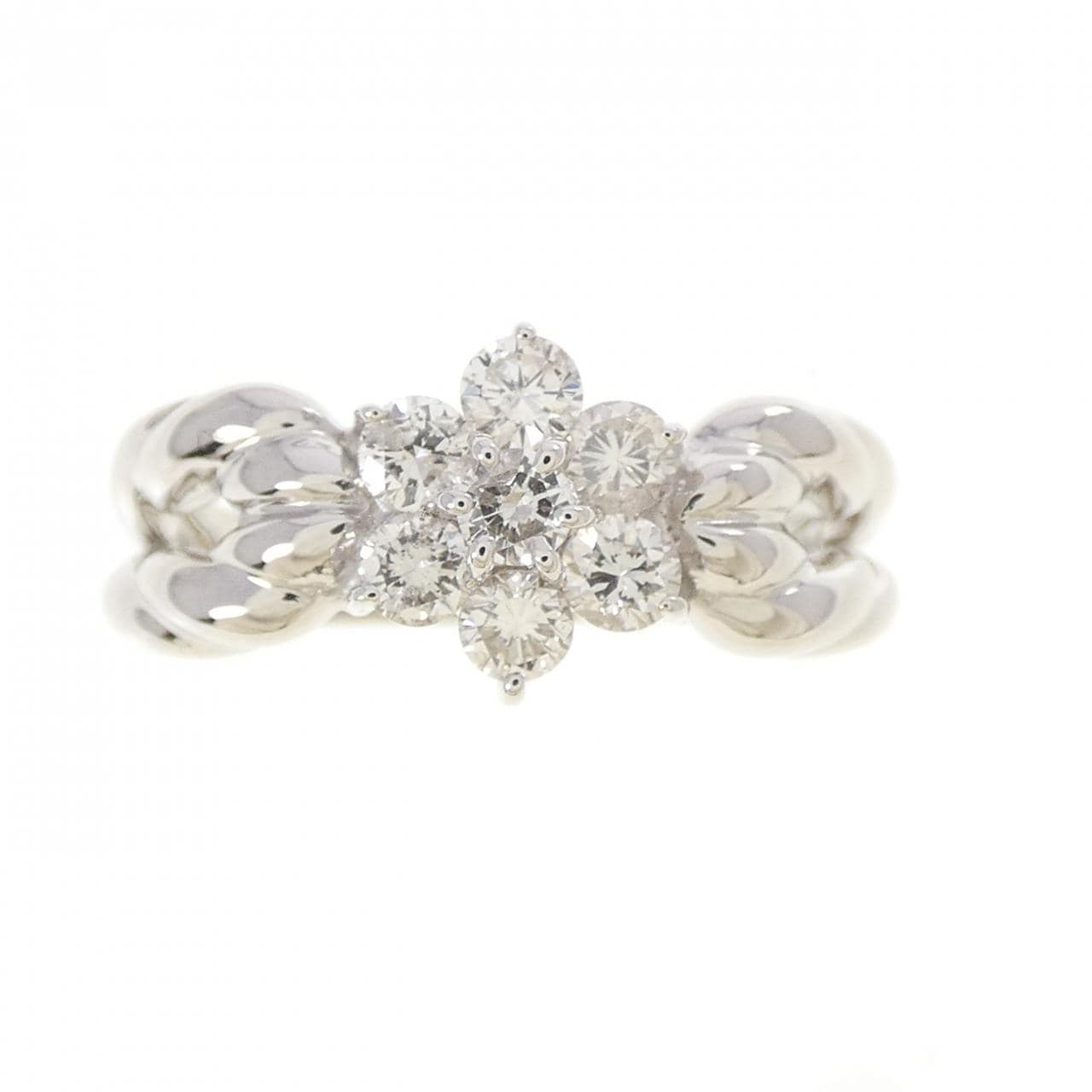 PT900 フラワー ダイヤモンド リング 0.50CT