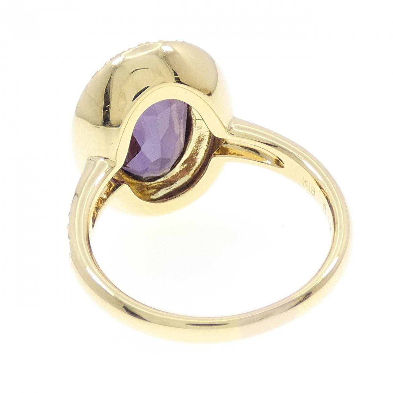 K18YG 合成サファイヤ リング 6.71CT