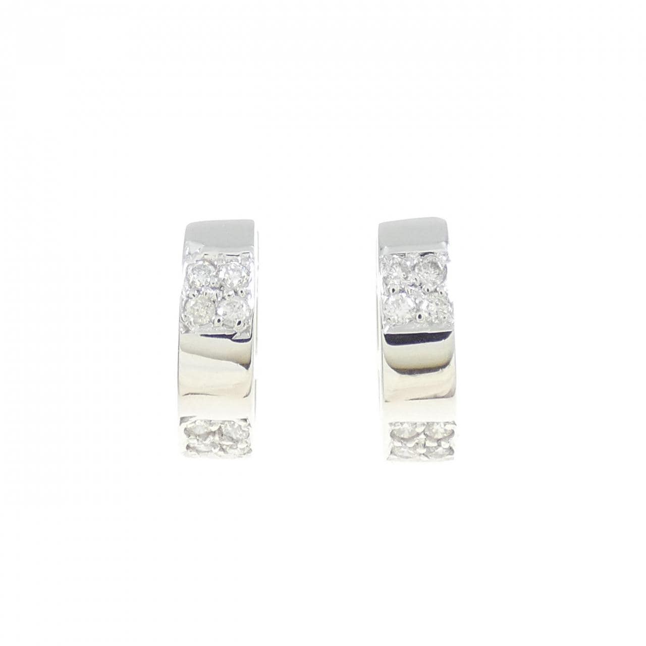 K18WG ダイヤモンド ピアス 0.14CT