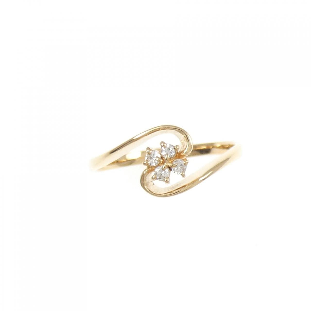 K18YG フラワー ダイヤモンド リング 0.08CT