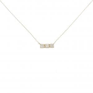 【新品】K18YG スリーストーン ダイヤモンド ネックレス 0.15CT