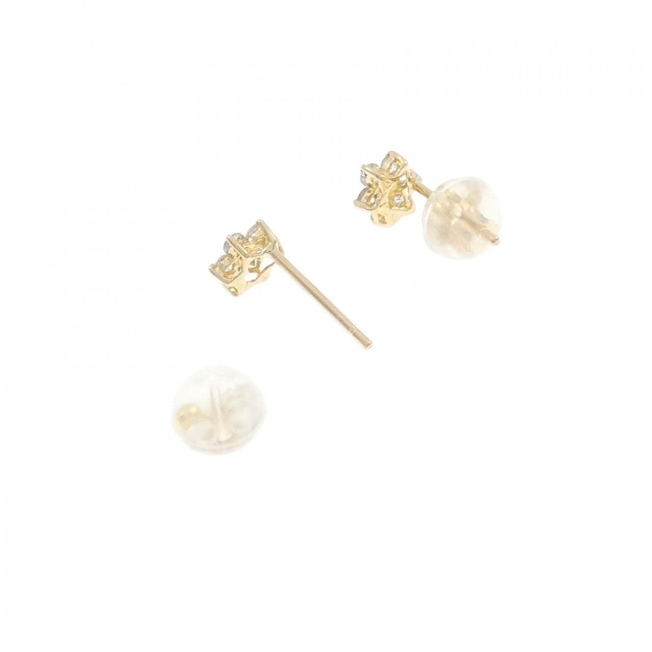 K18YG フラワー ダイヤモンド ピアス 0.20CT