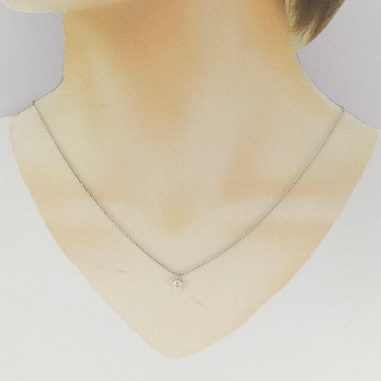 PT900/PT850 ソリティア ダイヤモンド ネックレス 0.23CT