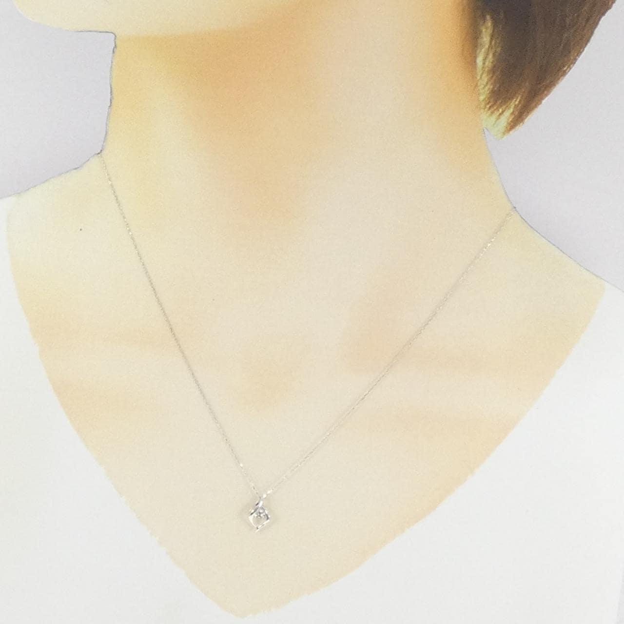 K10WG ダイヤモンド ネックレス 0.08CT