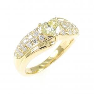 K18YG ハート ダイヤモンド リング 0.398CT