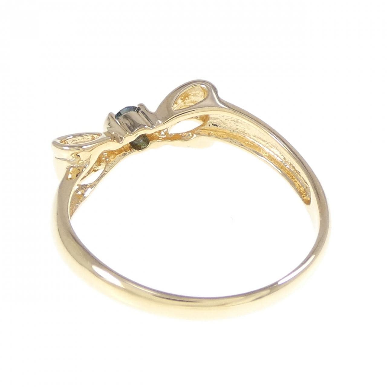 K18YG リボン ダイヤモンド リング 0.10CT