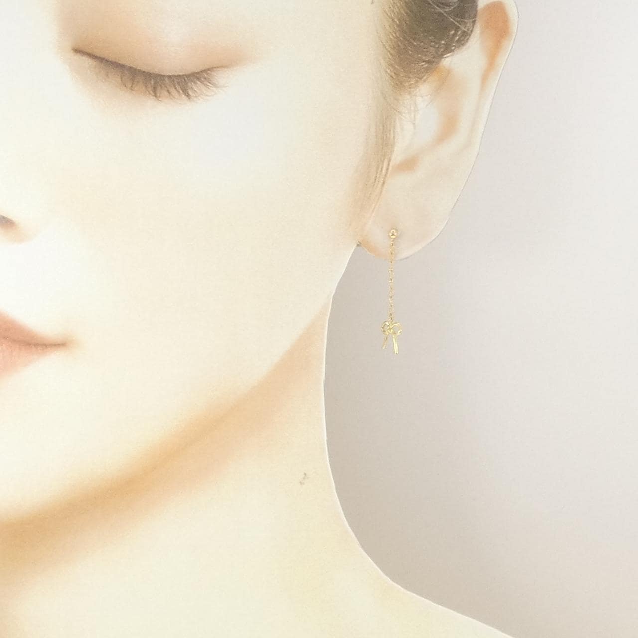 K18YG リボン ピアス