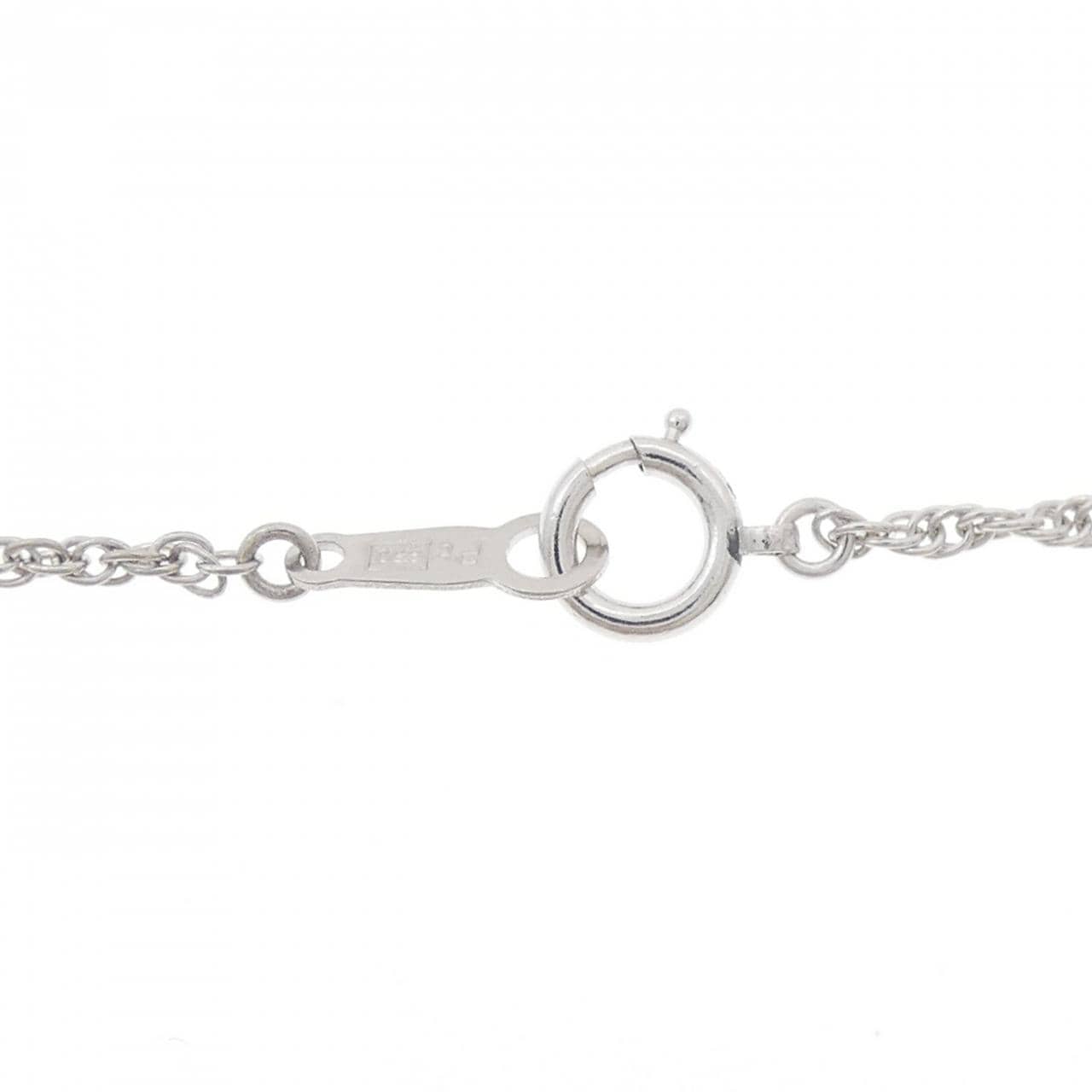 PT900/PT850 フラワー アクアマリン ネックレス 0.88CT