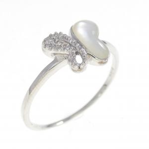 K18WG バタフライ マザーオブパール リング