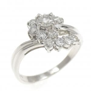 PT900 フラワー ダイヤモンド リング 0.50CT