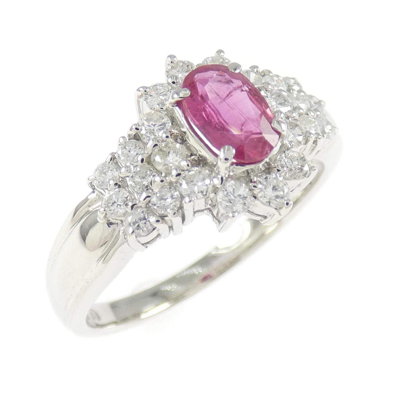PT900 ルビー リング 0.55CT