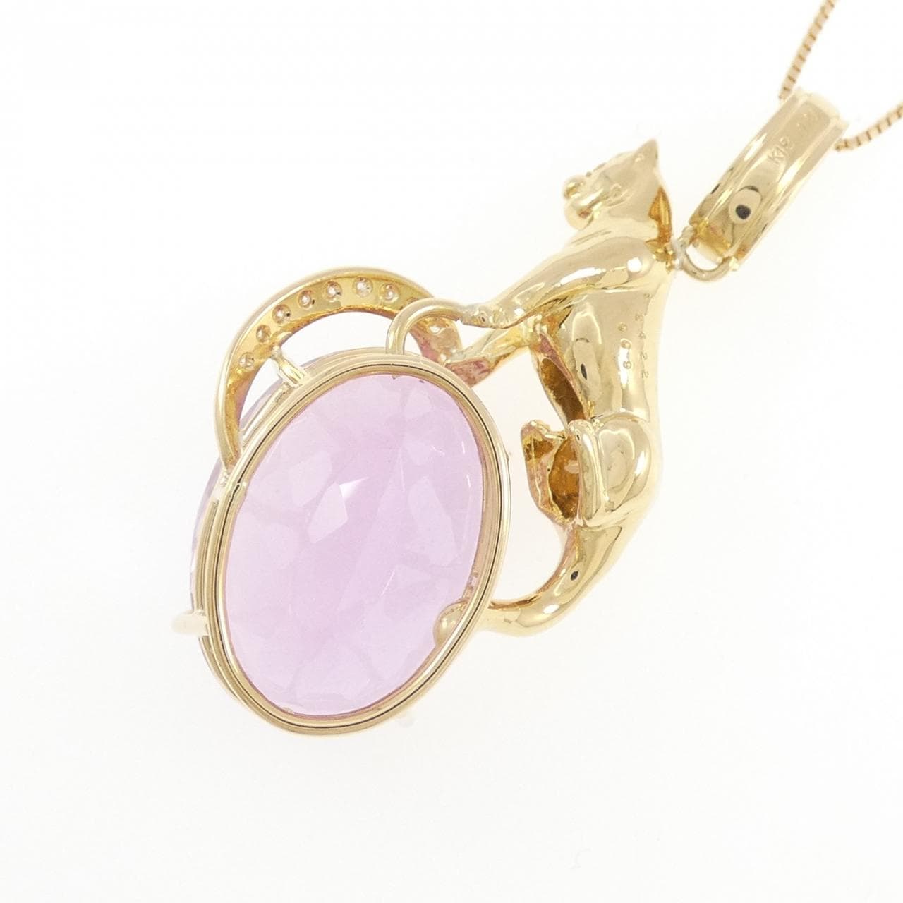 K18YG クンツァイト ネックレス 24.22CT
