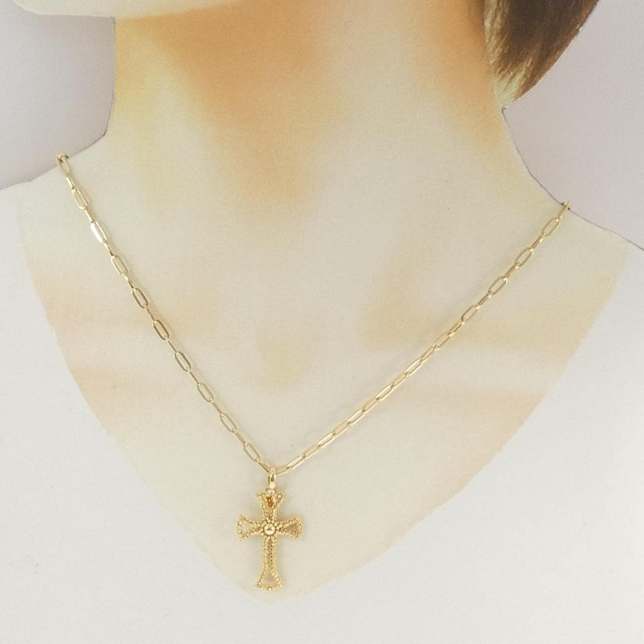 K18YG クロス ネックレス