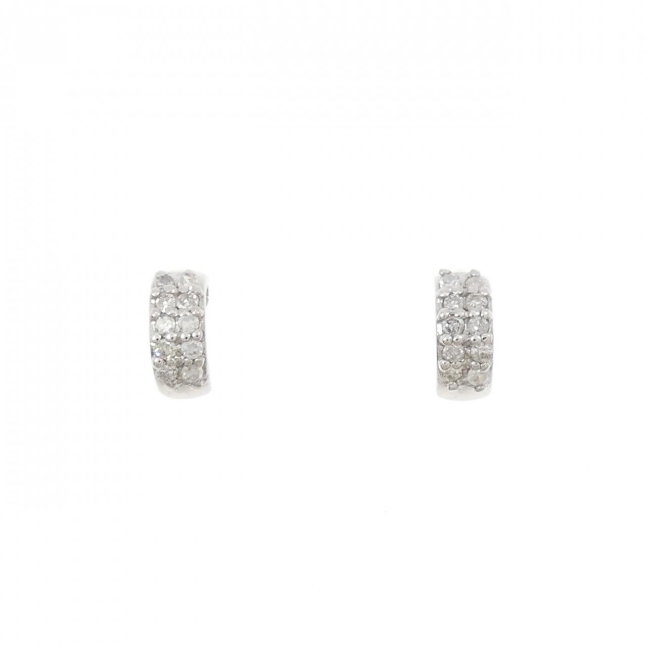 K14WG ダイヤモンド ピアス 0.10CT