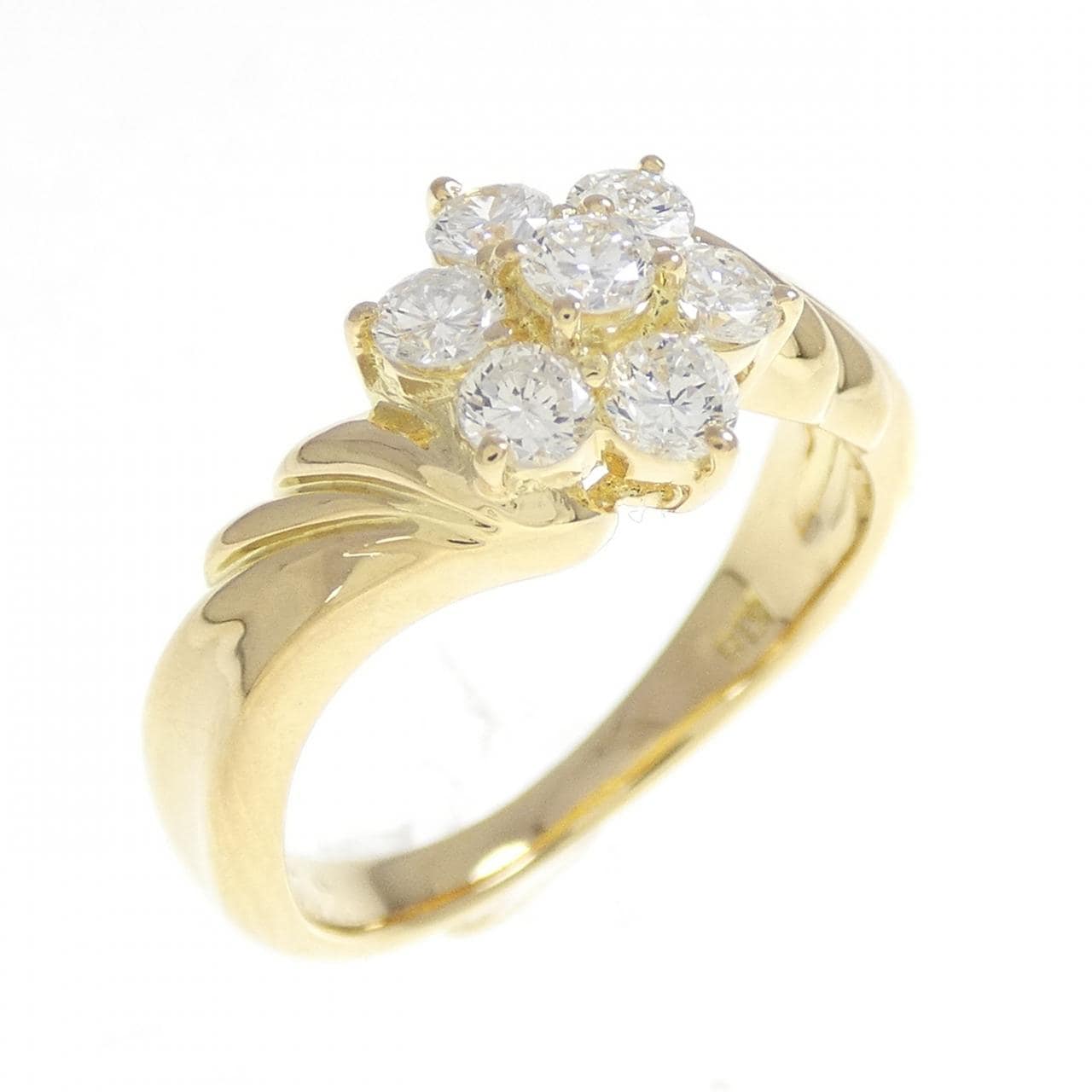 K18YG flower Diamond ring 0.50CT