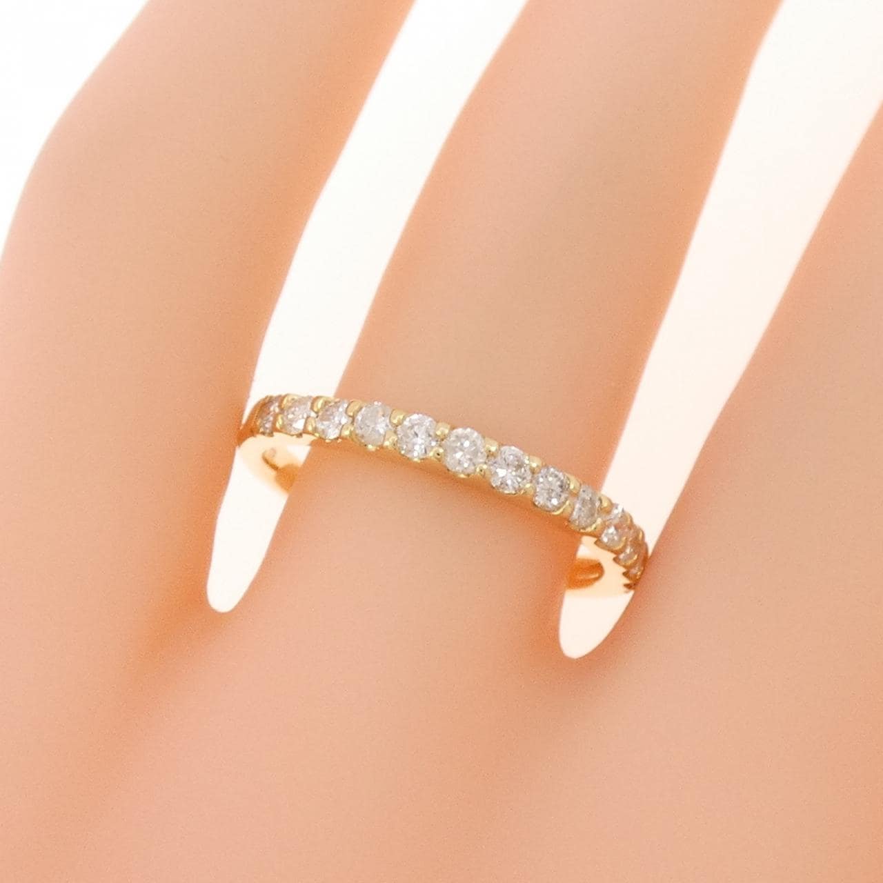 K18YG ハーフエタニティ ダイヤモンド リング 0.43CT