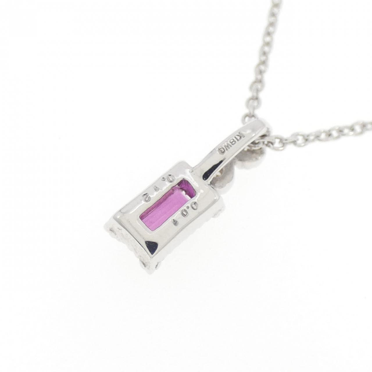 K18WG ルビー ネックレス 0.12CT