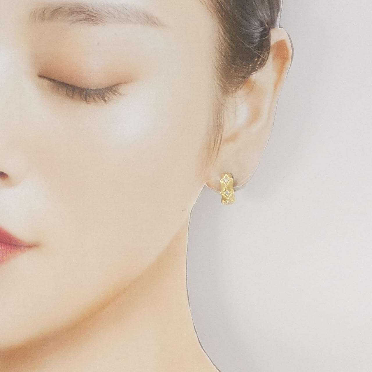 K18YG ダイヤモンド イヤリング 0.09CT 片耳