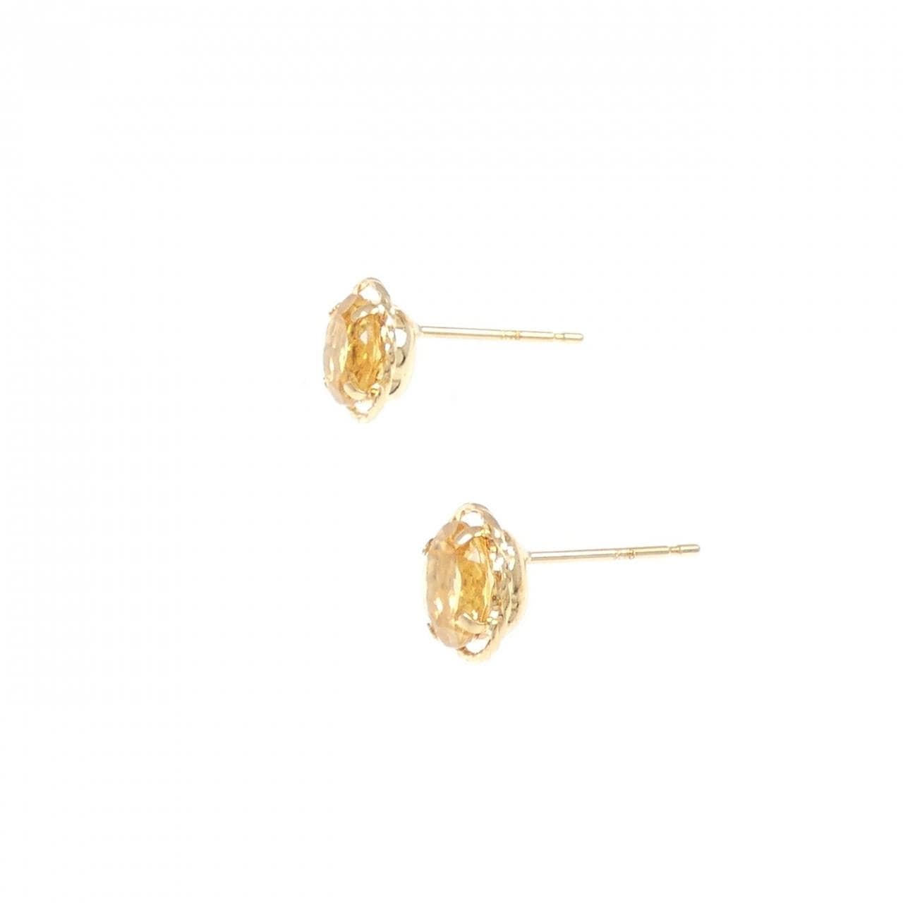 K18YG citrine earrings