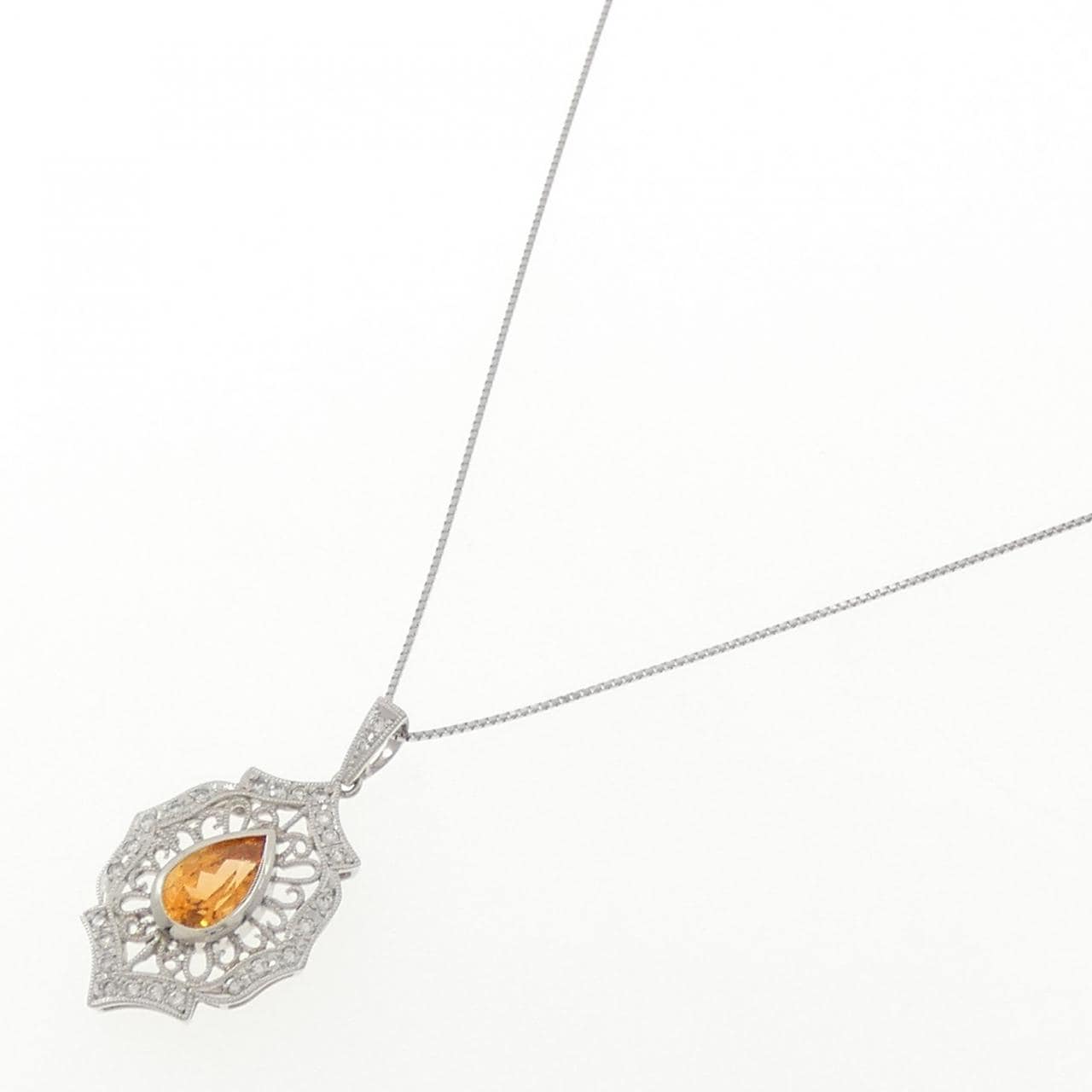 PT900/PT850 ガーネット ネックレス 2.41CT