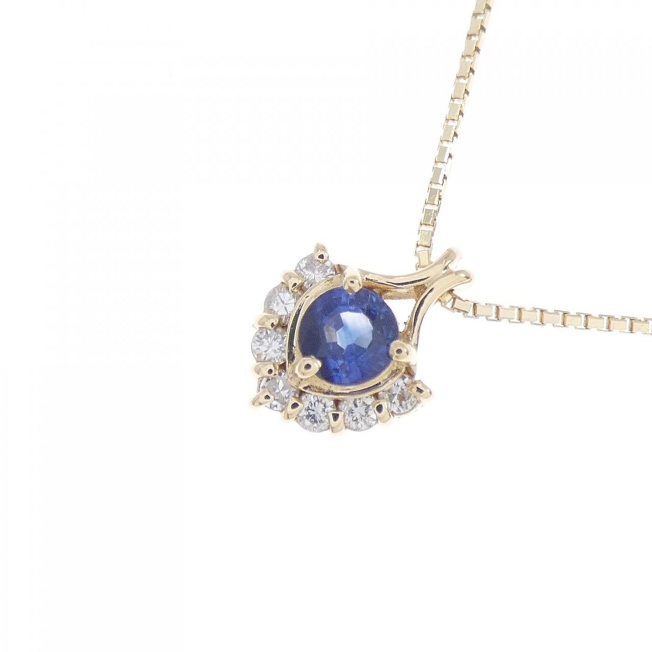 K18YG サファイヤ ネックレス 0.22CT-