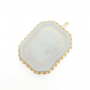 K18YG メノウカメオ ペンダント