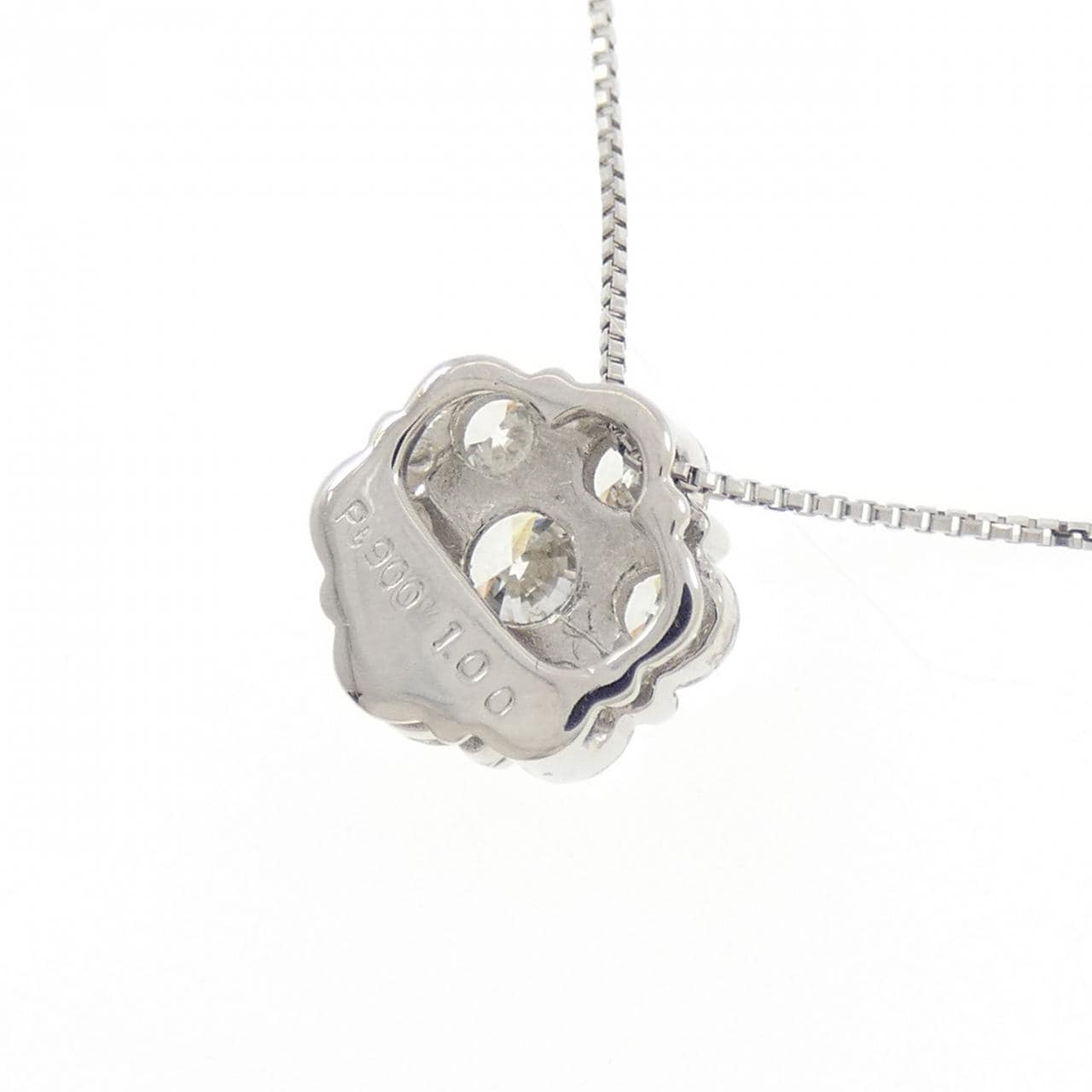 PT900/PT850 フラワー ダイヤモンド ネックレス 1.00CT