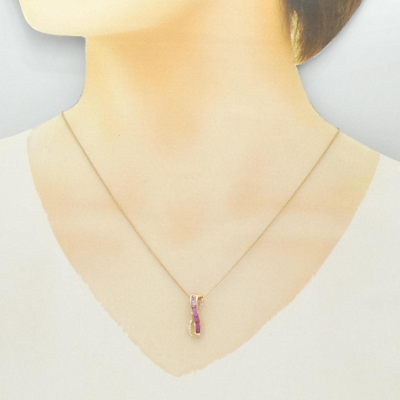 K18PG カラーストーン ネックレス