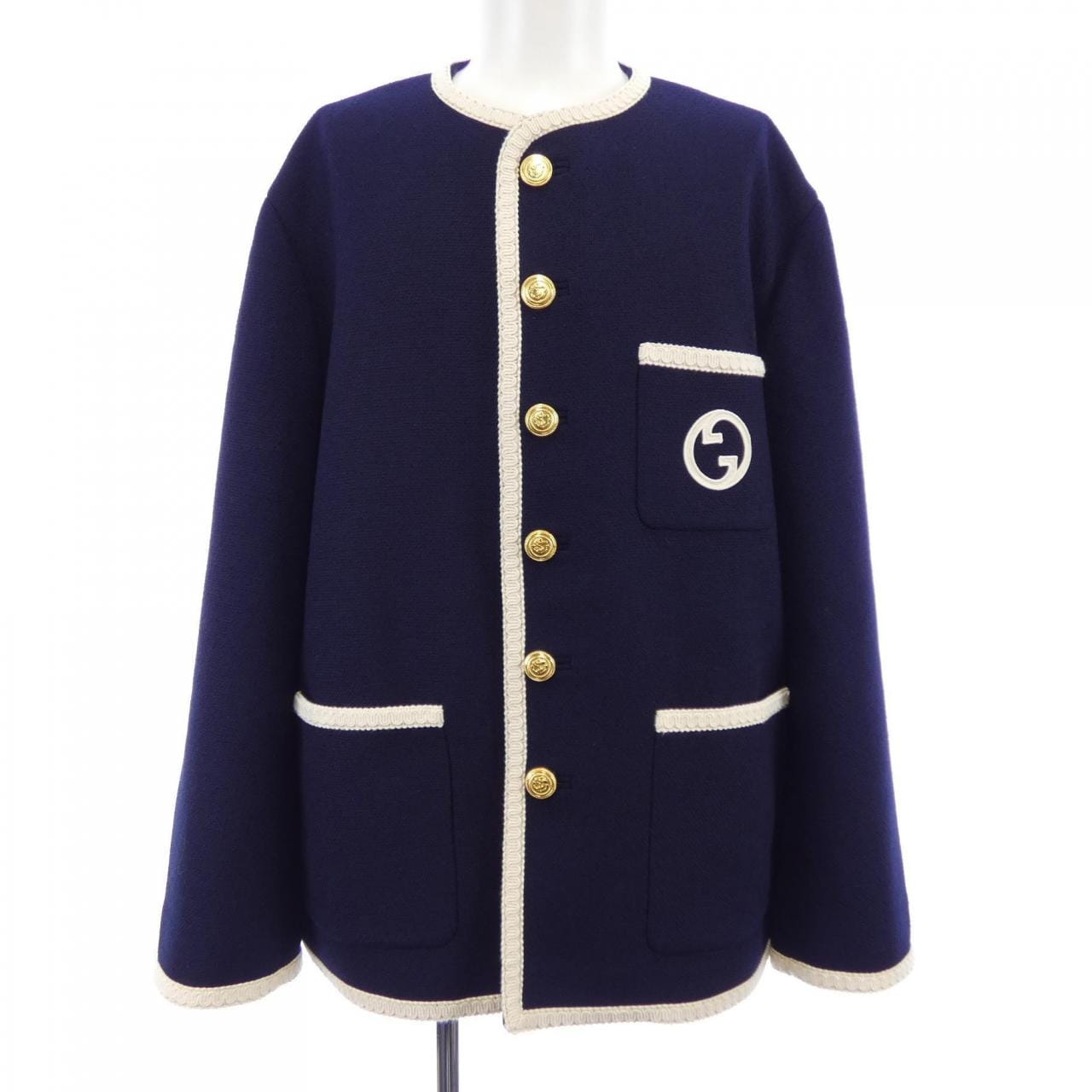 グッチ GUCCI エンブロイダリーレトロツイードジャケット 741095 ZAM2H ノーカラージャケット