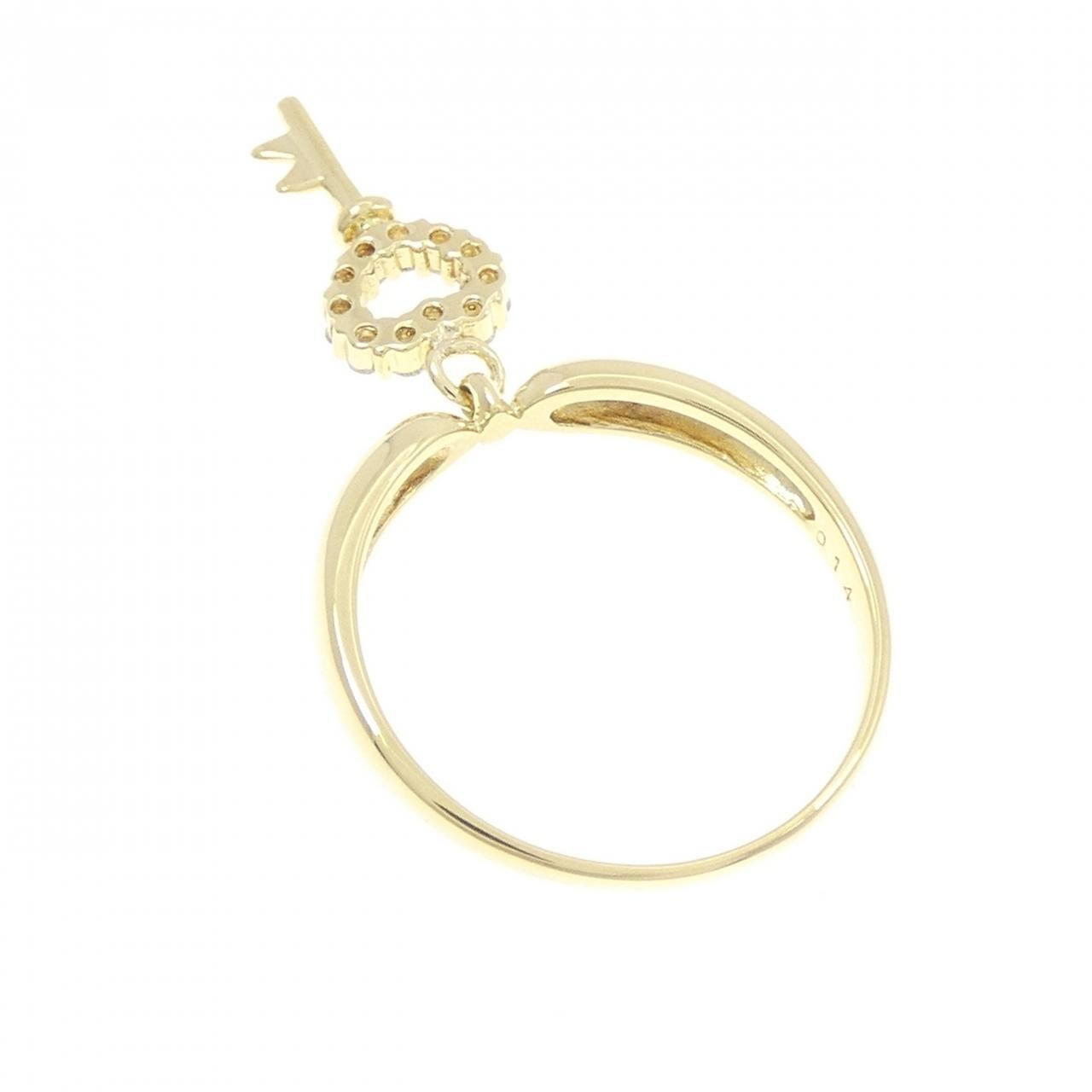 K18YG キー ダイヤモンド リング 0.14CT