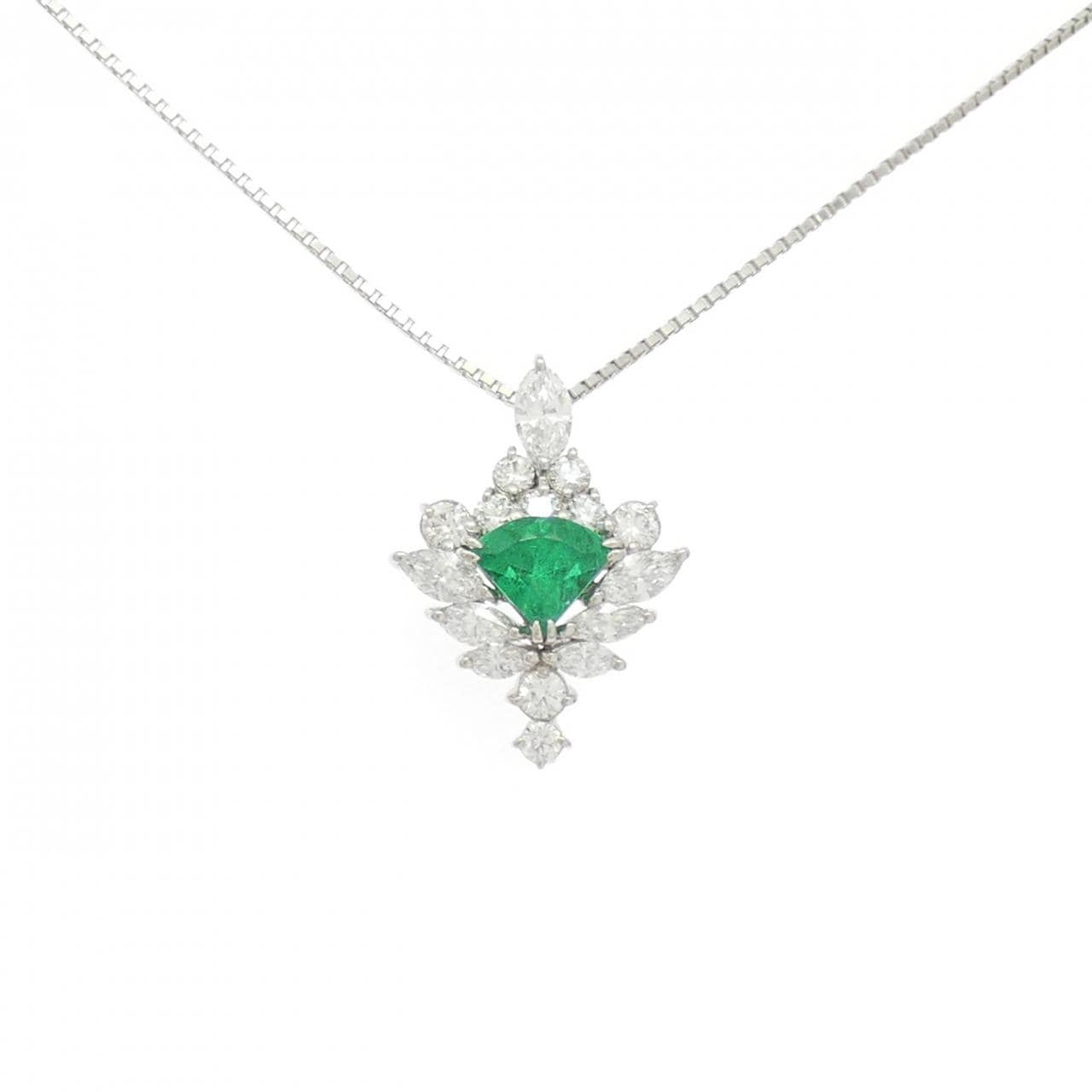 PT900/PT850 エメラルド ネックレス 1.10CT
