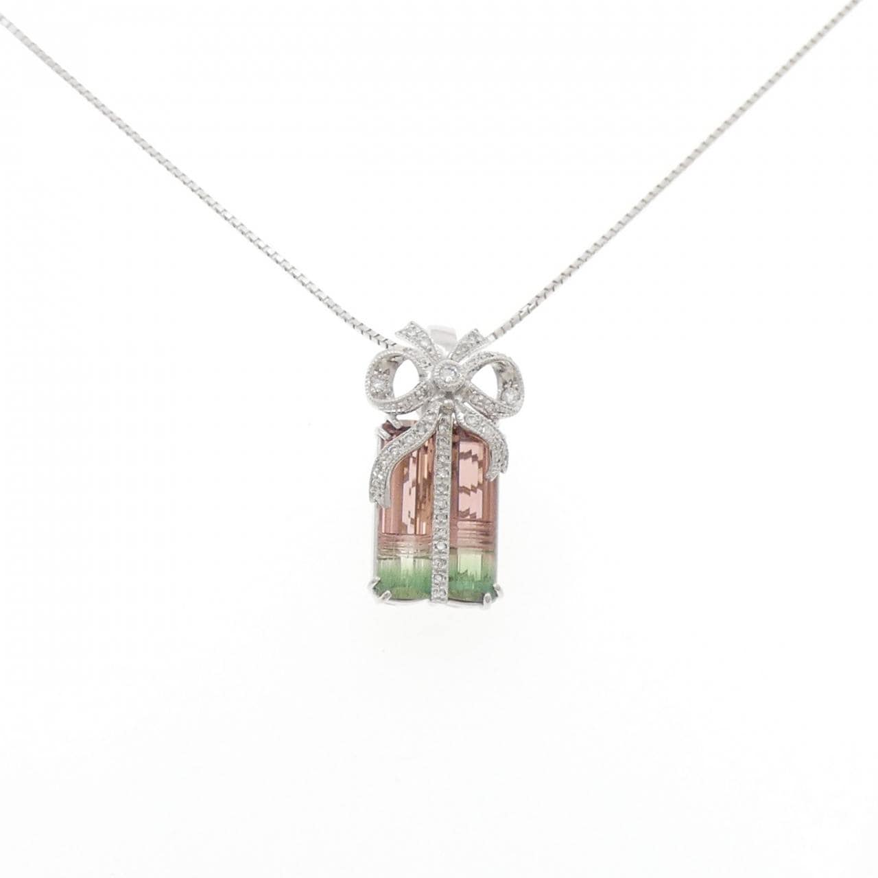 K18WG トルマリン ネックレス 6.41CT