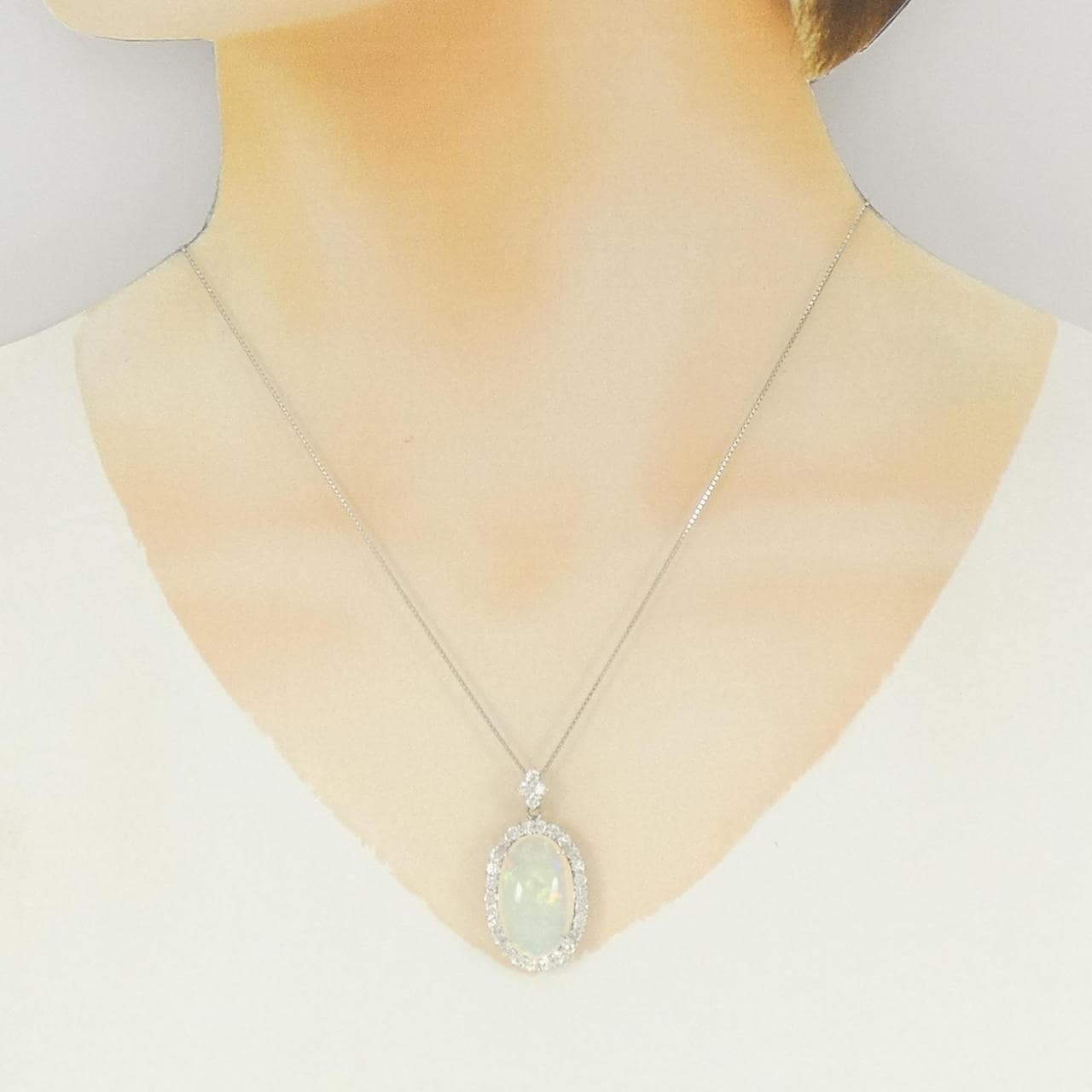 PT900/PT850 オパール ネックレス 8.13CT